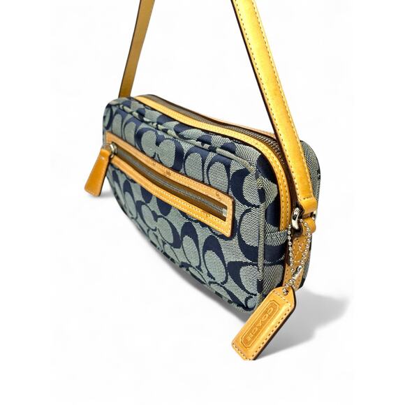 Coach Vintage Y2K Signature Blue Canvas Mini Shoulder Bag - Picture 10 of 13